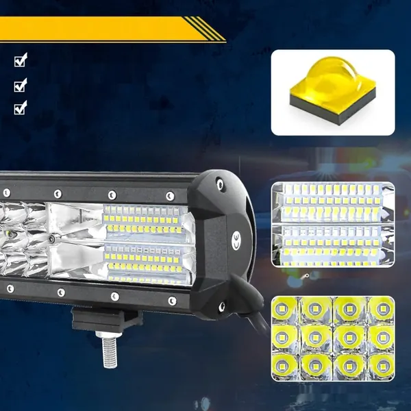 AUXTINGS 57cm 22" 324W Barre LED Triple Rang Travail image 6