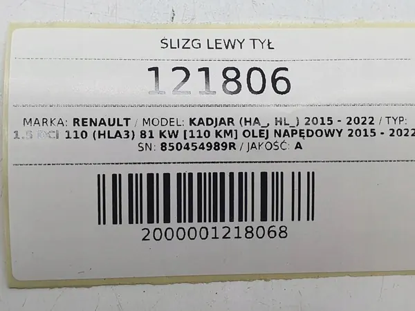 Suporte de para-choque traseiro esquerdo Renault Kadjar image 5