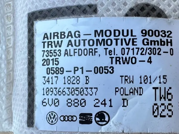 Airbag lateral esquerdo OEM 6V0880241D Skoda Fabia III image 10