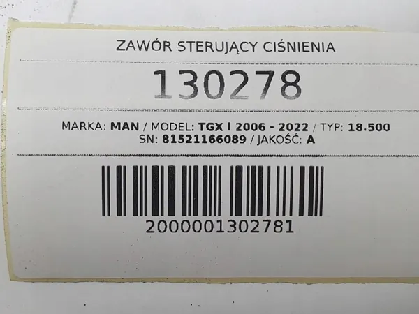 Lufttrycksstyrventil OEM 81521166089 för TGX/TGA/TGS image 7