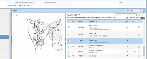 Rechts Vorderes Türschloss Volvo V50 image 6