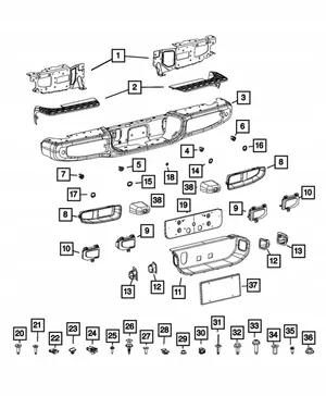 OEM 68341877AA Tampa Montagem Para-choques Traseiro Jeep Wrangler JL image 3