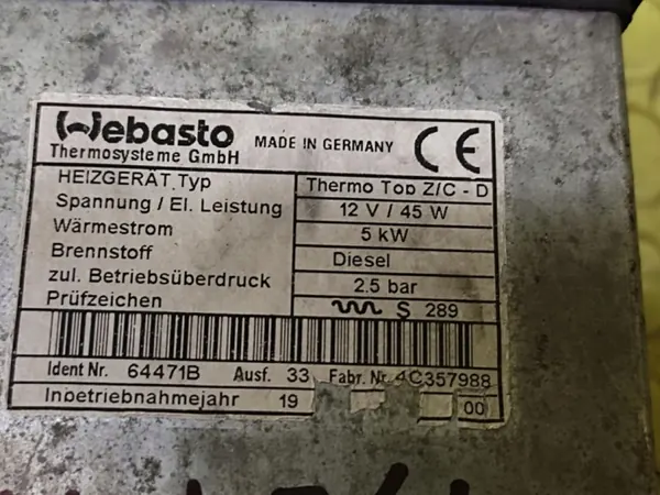Chauffage Webasto BMW E46 OEM FROST_3-134362-64471B image 8
