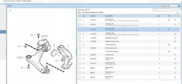 Braccio di controllo anteriore destro Volvo S80 II 31387572 image 5