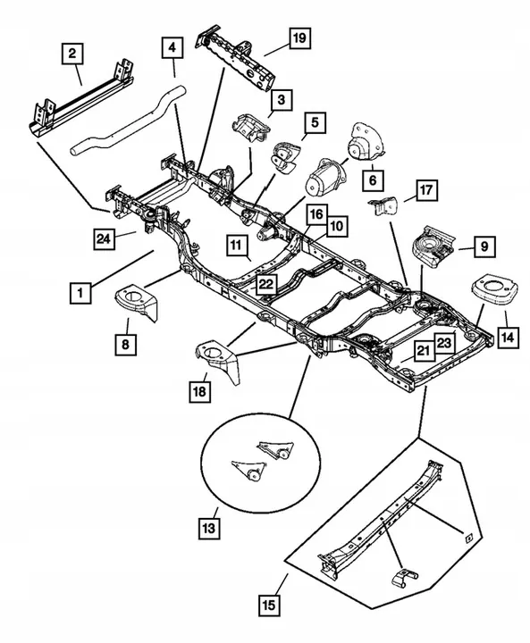 Support de carrosserie Jeep Wrangler JK 07+ OEM 680 image 2