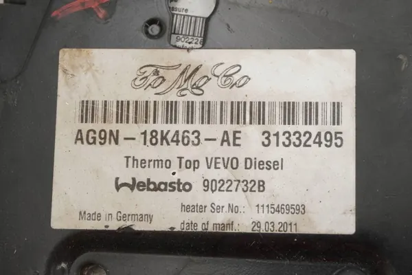 Webasto standkachel Ford Volvo AG9N-18K463-AE image 5