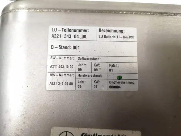 Mercedes W221 S400 Hybrid HV-accu OEM 2213430400 image 4