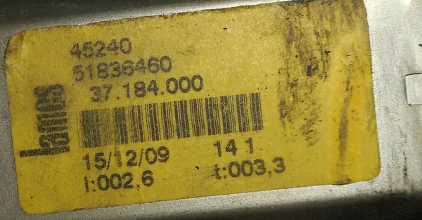 Mecanismo da janela dianteira esquerda Fiat Bravo II 51836460 image 3