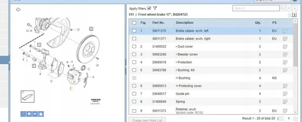 Volvo XC60 II Vorderer linker Bremssattel image 5