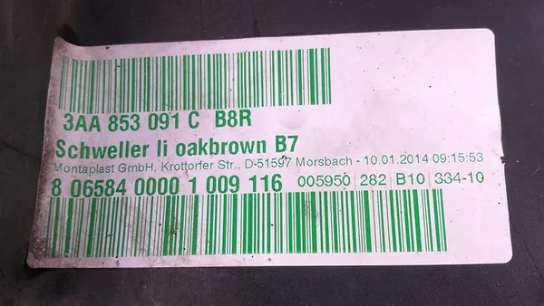 Vänster Dörrsill 3AA853091C Volkswagen Passat B7 image 7