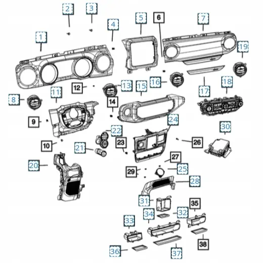 Ilmastointipaneeli OEM 6SX75DX9AA Wrangler JL:lle image 4