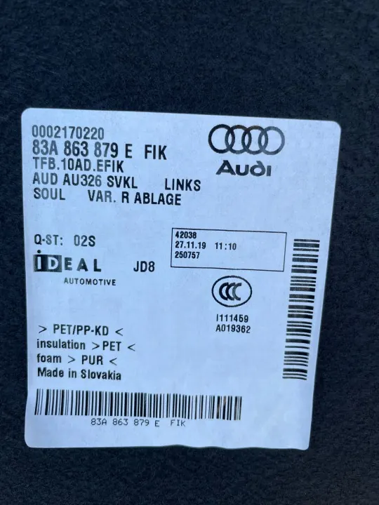 Audi Q3 83A Garniture Coffre OEM 83A863880D 83A863879 image 10