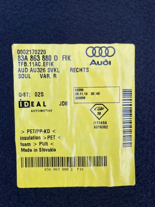 Audi Q3 83A Garniture Coffre OEM 83A863880D 83A863879 image 9