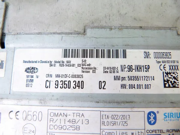 BMW Navigatielezer OEM 9350340 voor 3-serie F30/F31 image 5