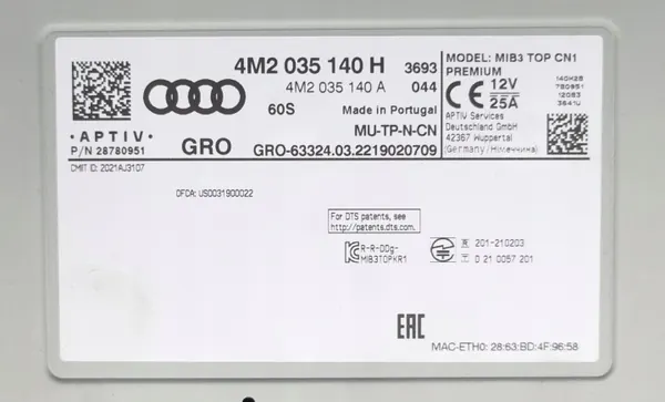 MIB3 Navigationsgerät Audi A6 C8 OEM 4K0035140H image 8