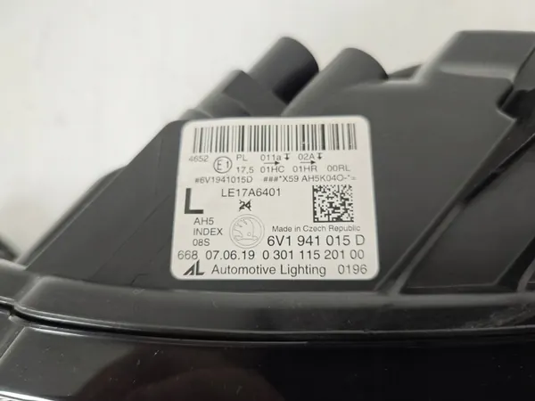 SKODA FABIA 3 III 6V LIFT 17- Farol Dianteiro Esquerdo LED 6V1941015D image 4