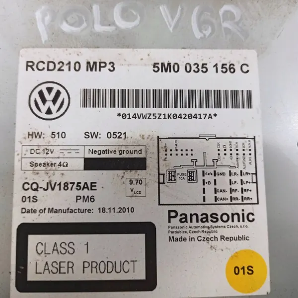 Radio VW Polo V 6R OEM 5M0035156C - Occasion image 8