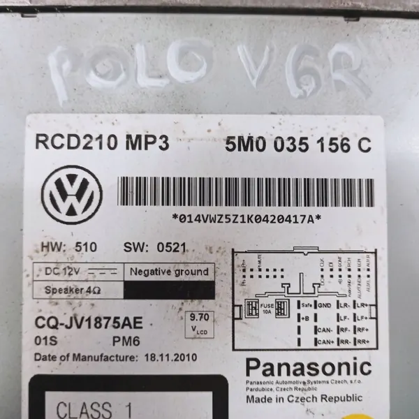Radio VW Polo V 6R OEM 5M0035156C - Occasion image 9