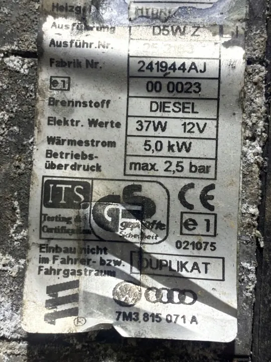 Webasto-verwarming OEM 7M3815071A voor Ford Galaxy III image 4