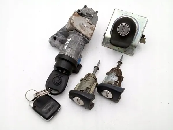 VW Fox Låscylinder Set + Nyckel + Tändningsswitch image 2