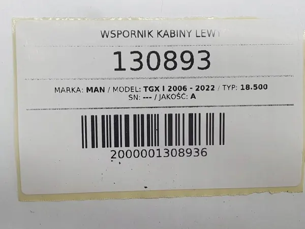 Support de cabine gauche OEM AUST130893 pour MAN TGX/TGS 2018 image 6