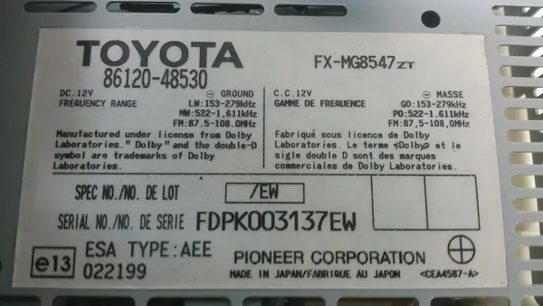 OEM 86120-48530 Radio voor Lexus RX 400h II image 5