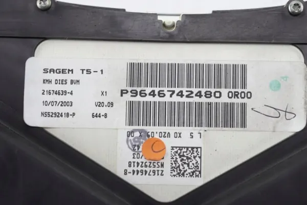 Instrumentpanel Peugeot 307 2.0 HDI OEM 9646742480 image 5