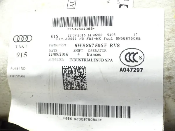 Audi A4 B9 Sedan S-Line Katto OEM 8W5867506F image 8