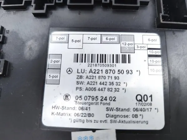Módulo Puerta Trasera Mercedes S W221 OEM A2218705093 image 7