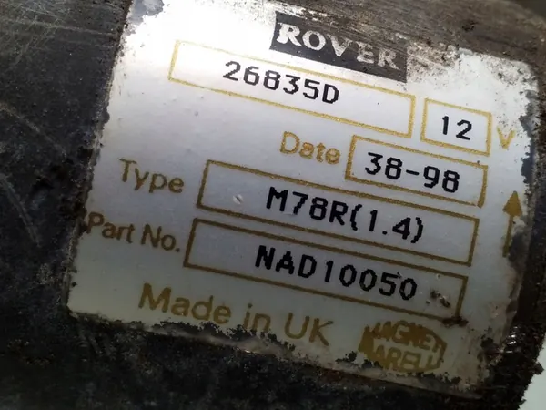 2000 MG MGF Motor de arranque 26835D image 4