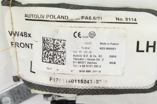 OEM 3G0880241D Linke Vordersitzpolster VW Passat B8 image 4
