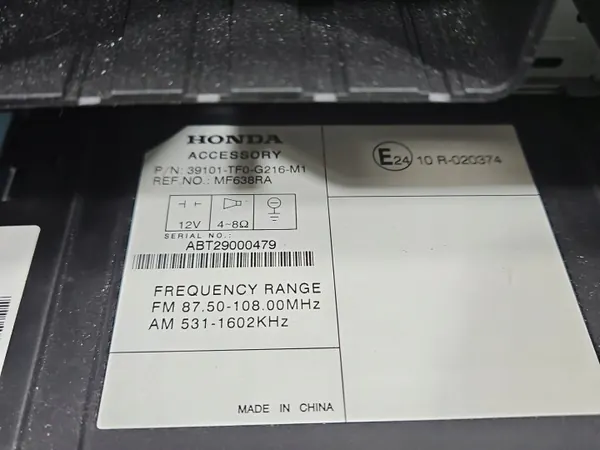 Radio de fábrica OEM 39101-TF0-G216-M1 Honda Jazz III image 5