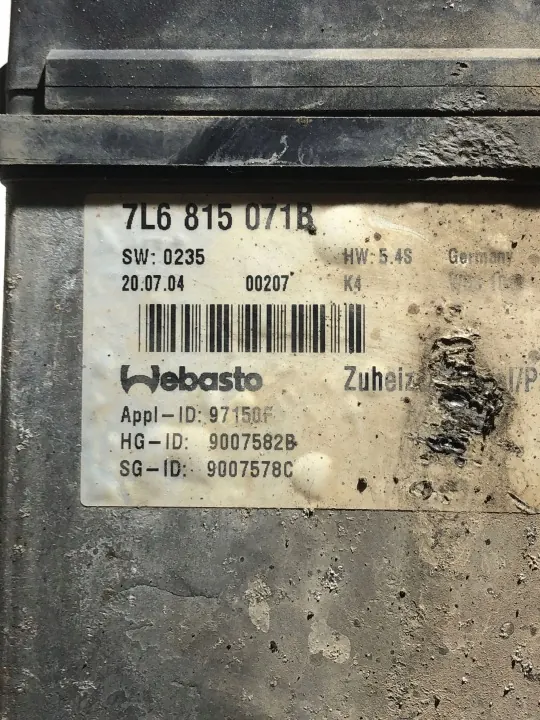 Webasto-lämmitin VW Touareg 7L 2.5TDI OEM 7L6815071B image 4