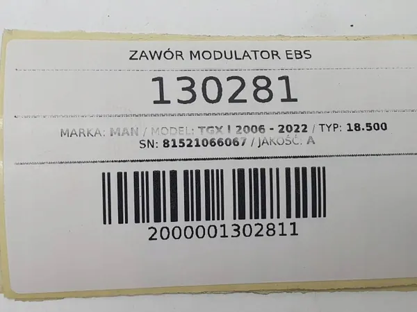 Soupape Modulateur EBS OEM 81521066067 pour MAN TGX/TGS image 7