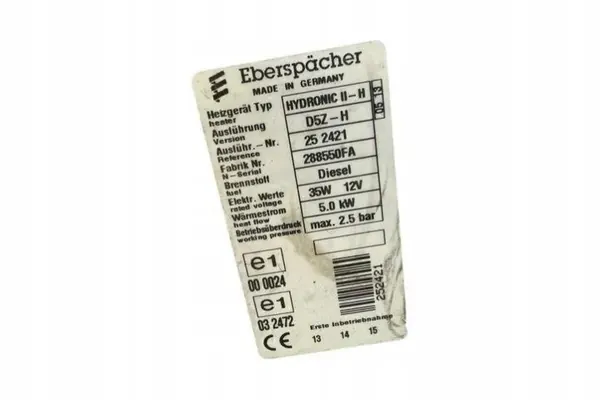 Webasto Verwarming OEM 288550FA voor Toyota Auris 1.4L image 5