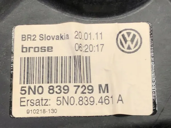 OEM 5N0839729M Régulateur Vitre Arrière Gauche VW Tiguan image 3