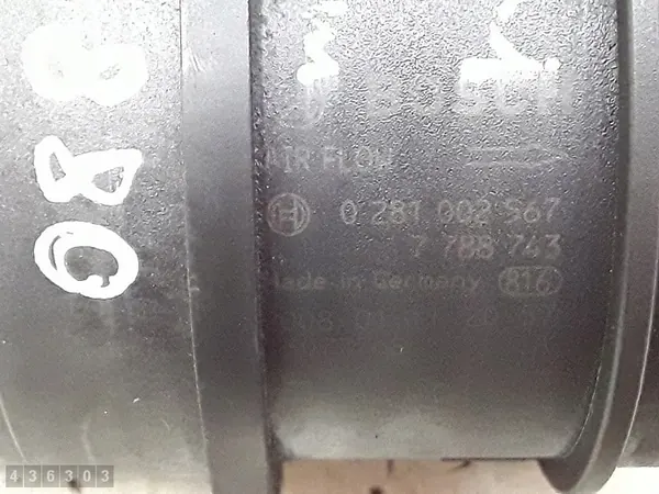 2008 BMW 1 Series Luftmassenmesser 0281002567 image 5