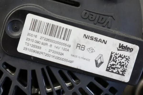 ALTERNATOR CAPTUR II JUKE II F16 DUSTER 1.0 TCE 231009092R image 5