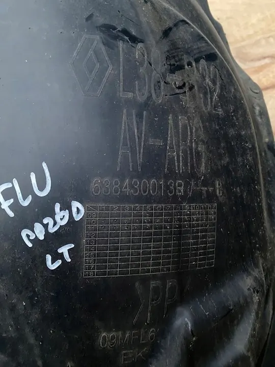 RENAULT FLUENCE LEFT FRONT FENDER 638430013R image 2