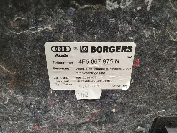 Kofferraumabdeckung Audi A6 S6 C6 OEM 4F5867975N image 5