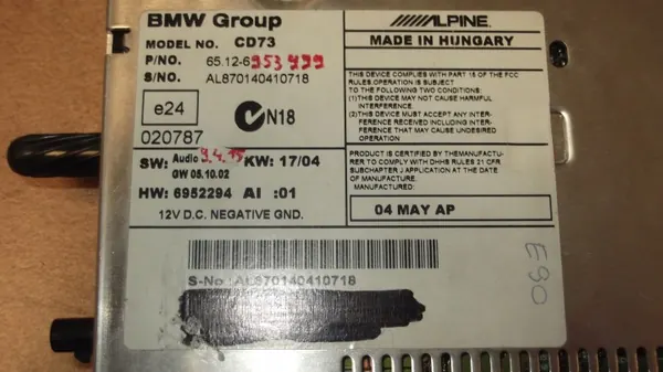 Radio CD Professional MP3 BMW OEM 6953999 pour E90/E87 image 3