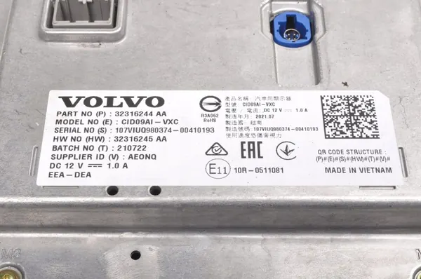 Écran de navigation Volvo OEM 32316244 pour S60 III/V60 II image 3