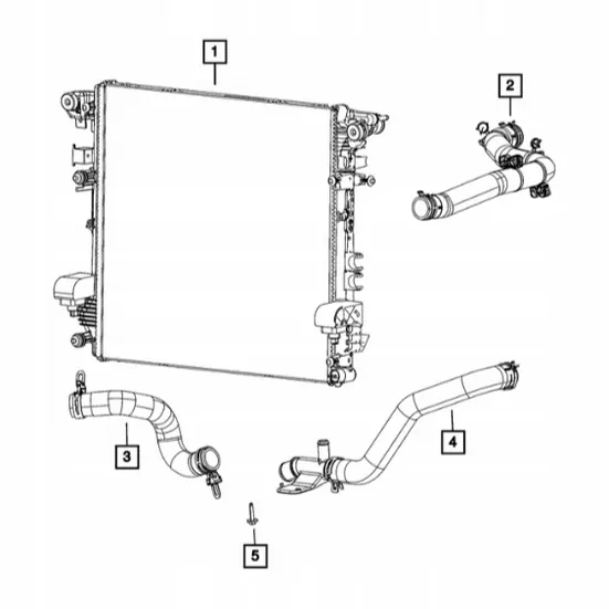 Kylare inloppsslang OEM 68280781AD för Jeep Wrangler image 4