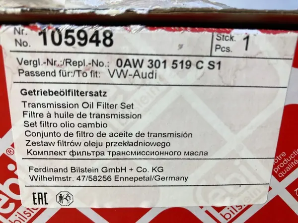 Filtre de transmission automatique AUDI A4 B8 A5 8T 0AW301519C image 4