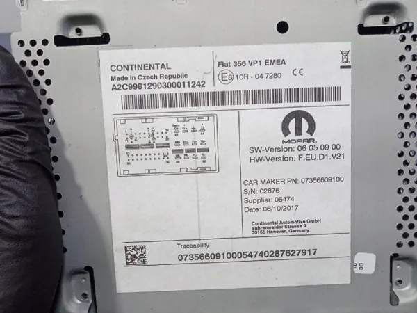 Radio Navigation Fiat Tipo II OEM 07356609100 image 5