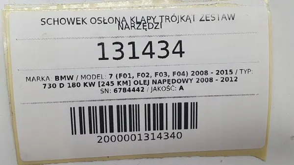 OEM 6784442 Kofferbak gereedschapsvak voor BMW 7 F01 image 7