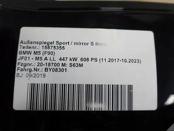 BMW M5 F90 M-POWER 5PIN FOTOCHROM ASSISTENTTI image 6