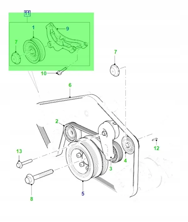 Vaihtovirtageneraattorin hihnapyörä OEM 8W938680BA Range Rover image 6