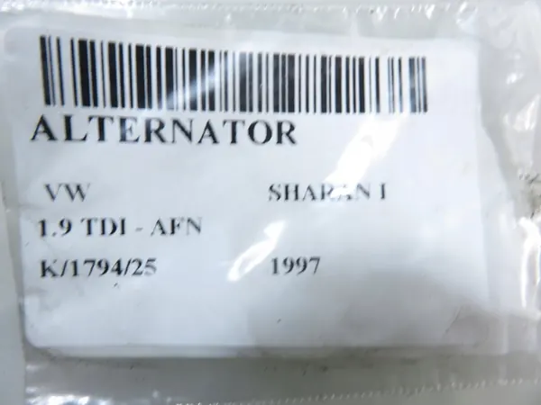 ALTERNATOR VW SHARAN I 1.9 TDI 110 - AFN 028903026G image 2