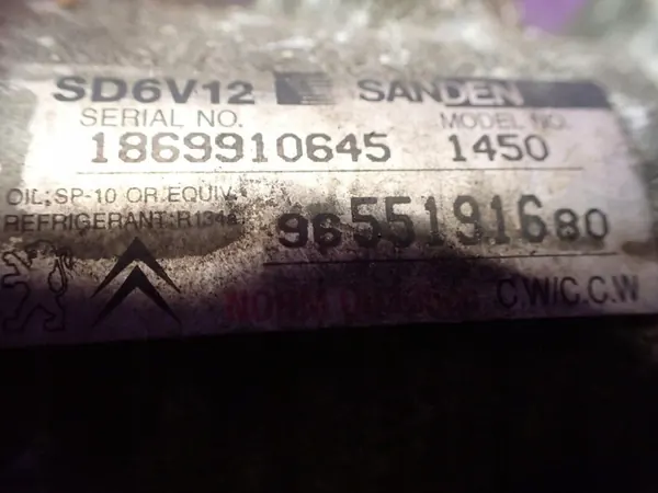 Compressore AC CITROEN C2 1.4 HDI 9655191680 SD6V12 image 8
